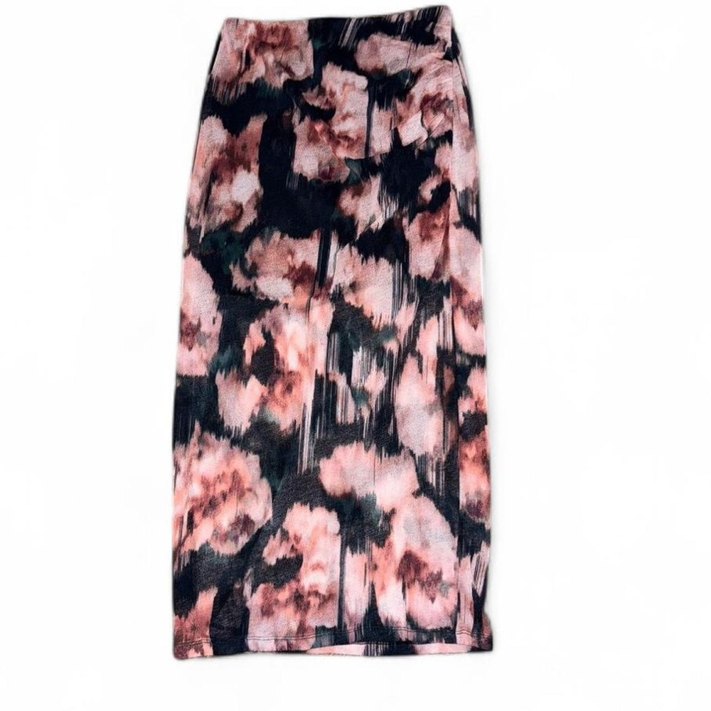 Abercrombie & Fitch Pink and Black/Floral Maxi Skirt
